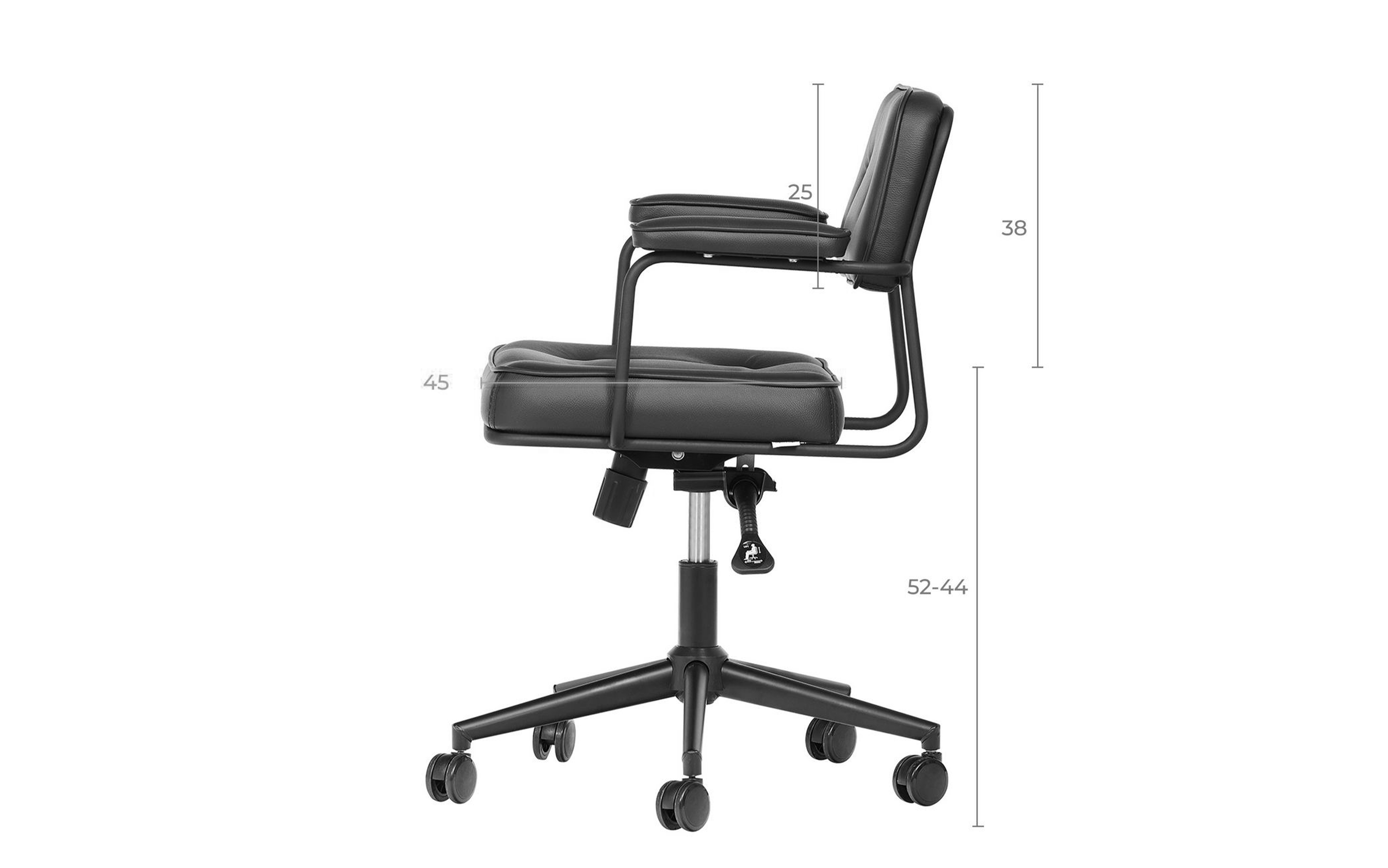 Scaun de birou Areti, negru  3